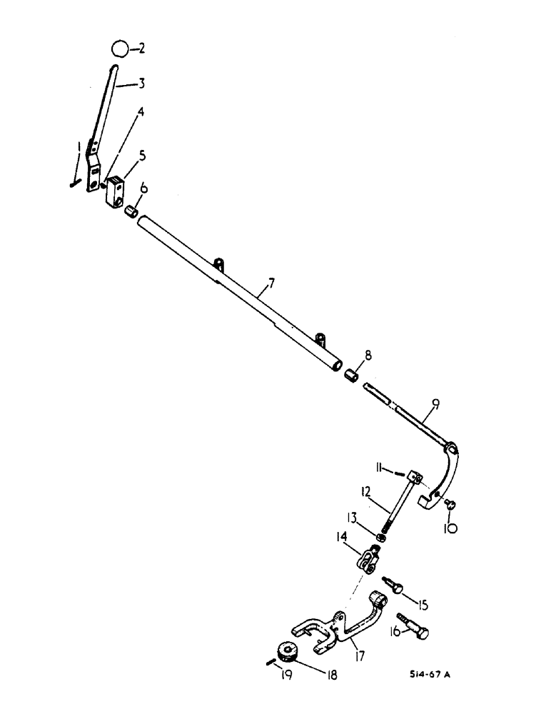 Схема запчастей Case IH 484 - (00F16) - POWER TAKE OFF LEVER AND CONNECTIONS, 484 (04) - Drive Train