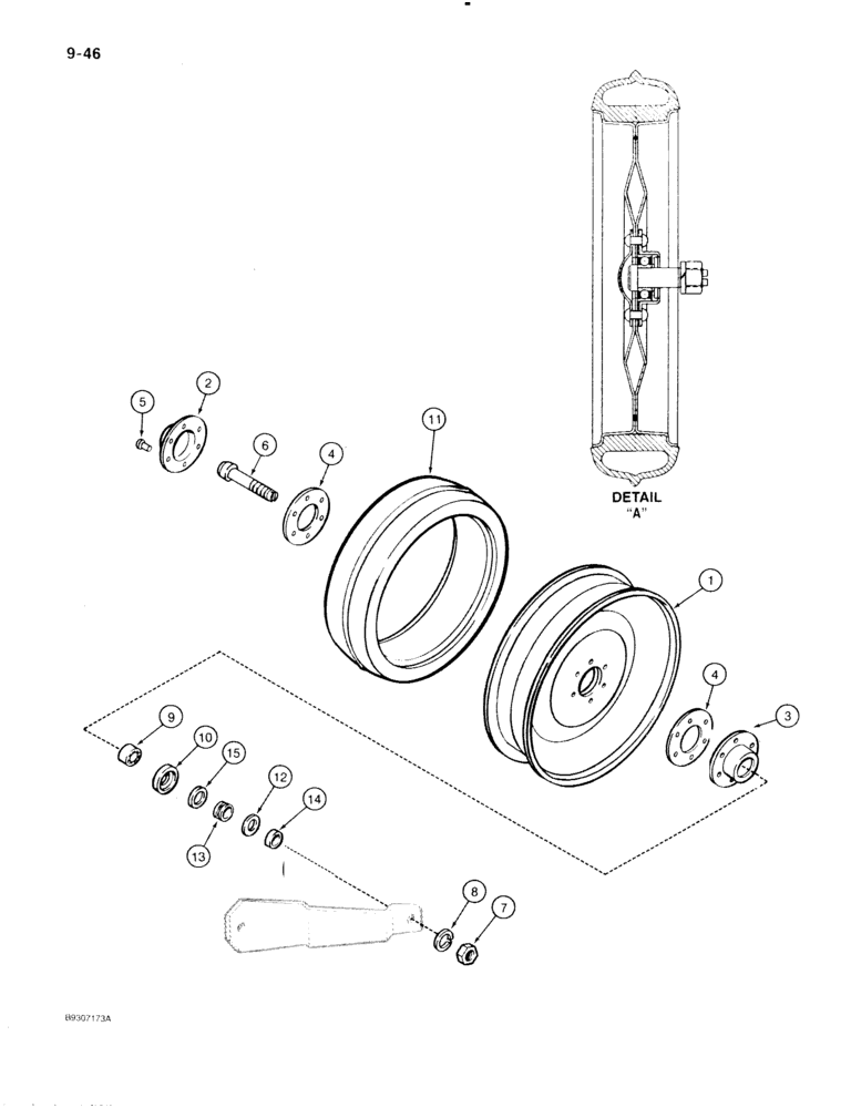 Схема запчастей Case IH 5400 - (9-072) - DEPTH PRESS WHEEL, 3 X 13 INCH, METAL WHEEL (09) - CHASSIS