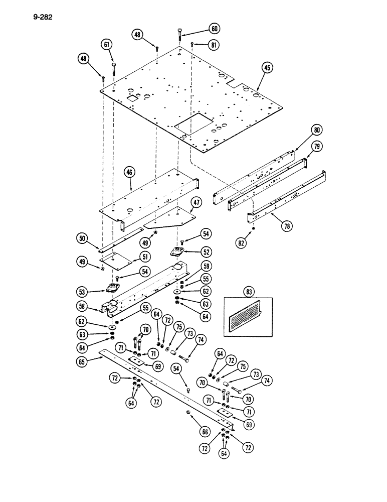 Схема запчастей Case IH 1620 - (9-282) - OPERATORS PLATFORM AND SUPPORTS (CONTD) (12) - CHASSIS