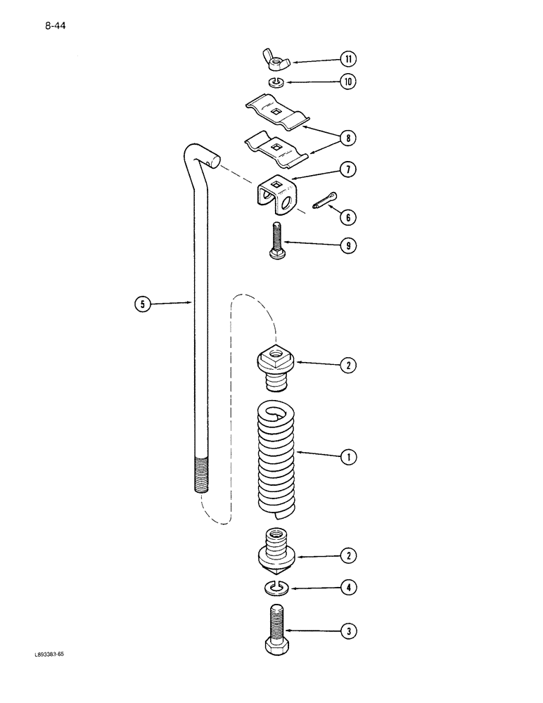 Схема запчастей Case IH 6300 - (8-44) - HYDRAULIC HOSE SUPPORT (08) - HYDRAULICS