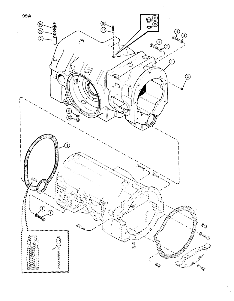 Схема запчастей Case IH 1270 - (099A) - TRANSMISSION HOUSING (06) - POWER TRAIN