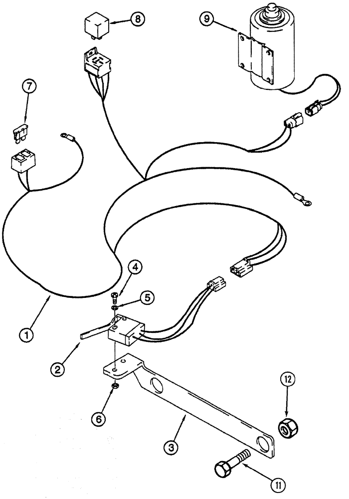 Схема запчастей Case IH 8940 - (4-009A) - MANUAL SHUTTLE SHIFT HARNESS (04) - ELECTRICAL SYSTEMS