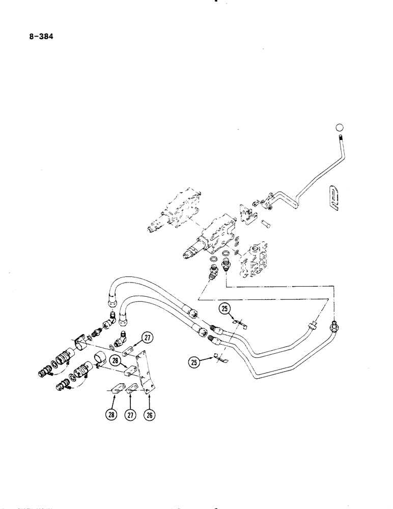 Схема запчастей Case IH 485 - (8-384) - AUXILIARY VALVES, DOUBLE, 2ND BANK (CONTD) (08) - HYDRAULICS