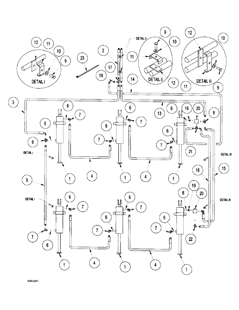 Схема запчастей Case IH SDX30 - (2.010.1) - SUBBAR HYDRAULIC SCHEMATIC (BSN CKB0028188) (07) - HYDRAULICS