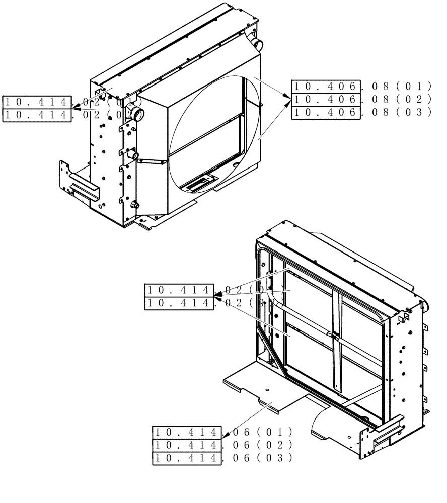 Схема запчастей Case IH 8120 - (00.000.10[04B]) - PICTORIAL INDEX - COOLER BOX - 8120/8120(LA) (00) - GENERAL & PICTORIAL INDEX