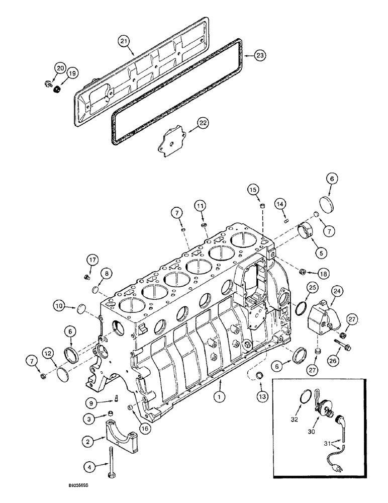 Схема запчастей Case IH 1644 - (2-34) - CYLINDER BLOCK, 6TA-590 ENGINE (01) - ENGINE