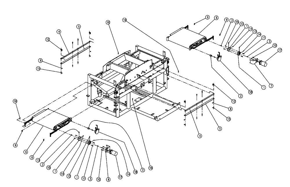 Схема запчастей Case IH FLX810 - (01-013) - PARTS GROUP, BELT CARTRIDGE, 60’ & 70’ Basic Unit