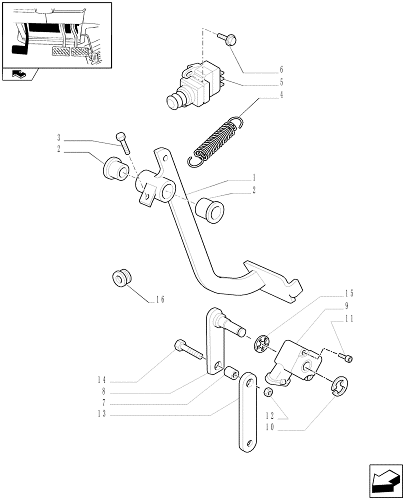 Схема запчастей Case IH PUMA 115 - (1.95.2) - CLUTCH PEDAL (10) - OPERATORS PLATFORM/CAB