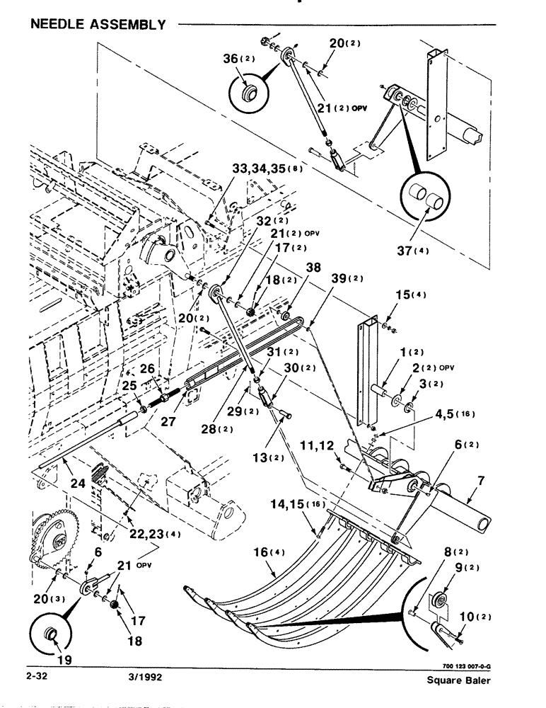 Схема запчастей Case IH 8570 - (2-32) - NEEDLE ASSEMBLY Driveline