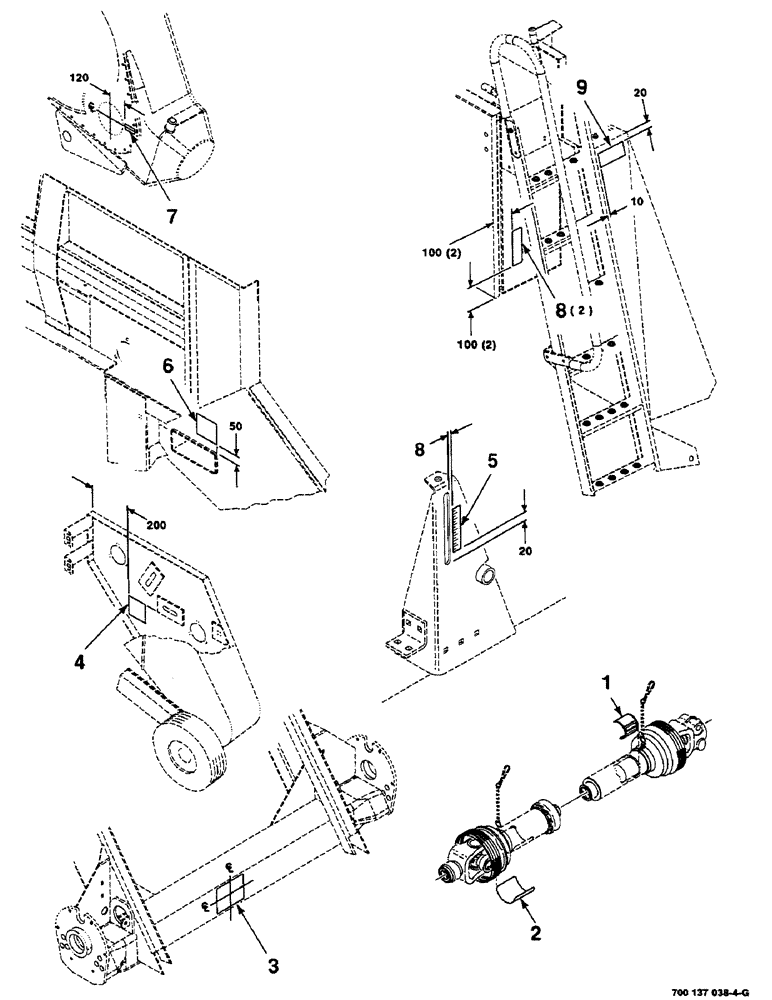 Схема запчастей Case IH 8585 - (9-06) - DECALS AND LOCATION DIAGRAM, OPERATIONAL, (CONT) Decals & Attachments