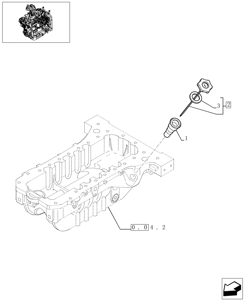 Схема запчастей Case IH MXU110 - (0.27.0) - ENGINE OIL DIPSTICK (01) - ENGINE