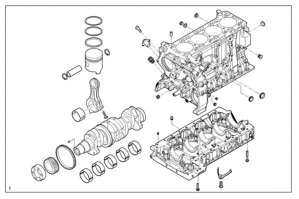 Схема запчастей Case IH F5AE9484H A001 - (0200.279) - STRIPPED ENGINE 