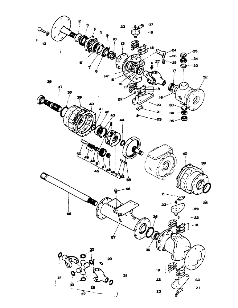 Схема запчастей Case IH 574 - (07-114A) - FRONT AXLE,  - 4 WHEEL DRIVE - (04) - Drive Train