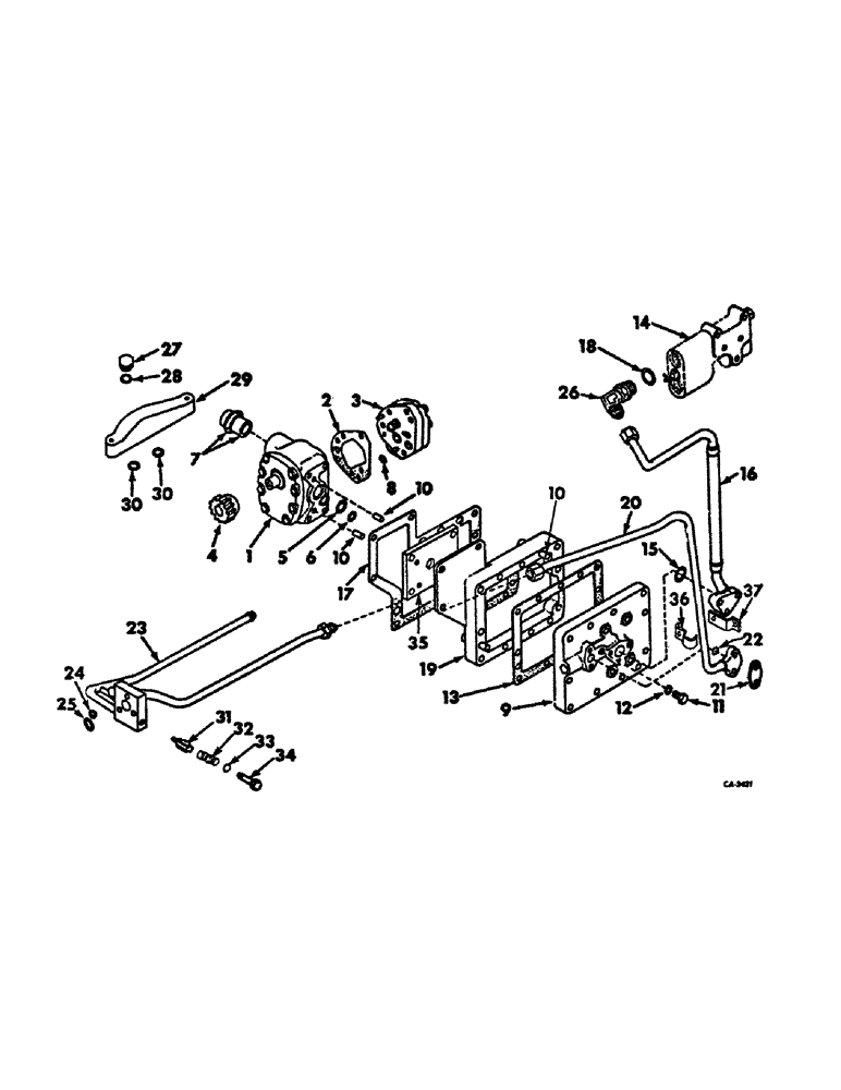 Схема запчастей Case IH 2656 - (F-08) - HYDRAULICS, HYDRAULIC POWER SUPPLY, INTERNATIONAL HYDROSTATIC DRIVE TRACTORS (07) - HYDRAULIC SYSTEM