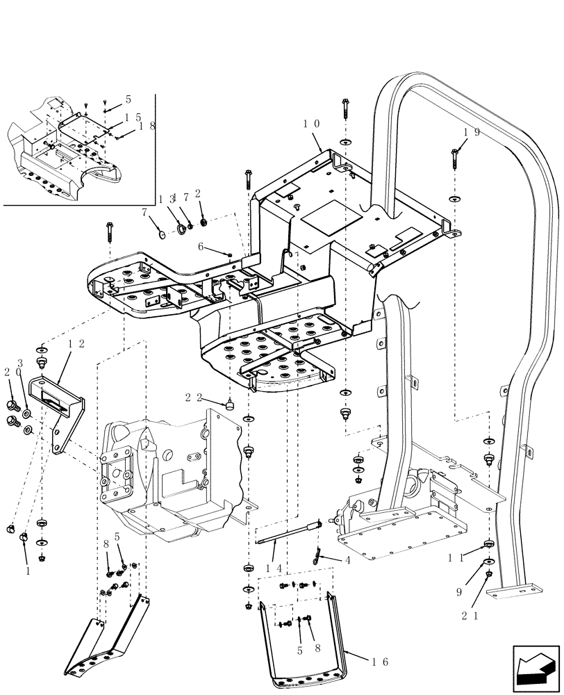 Схема запчастей Case IH DX35 - (10.03) - PLATFORM (10) - OPERATORS PLATFORM/CAB