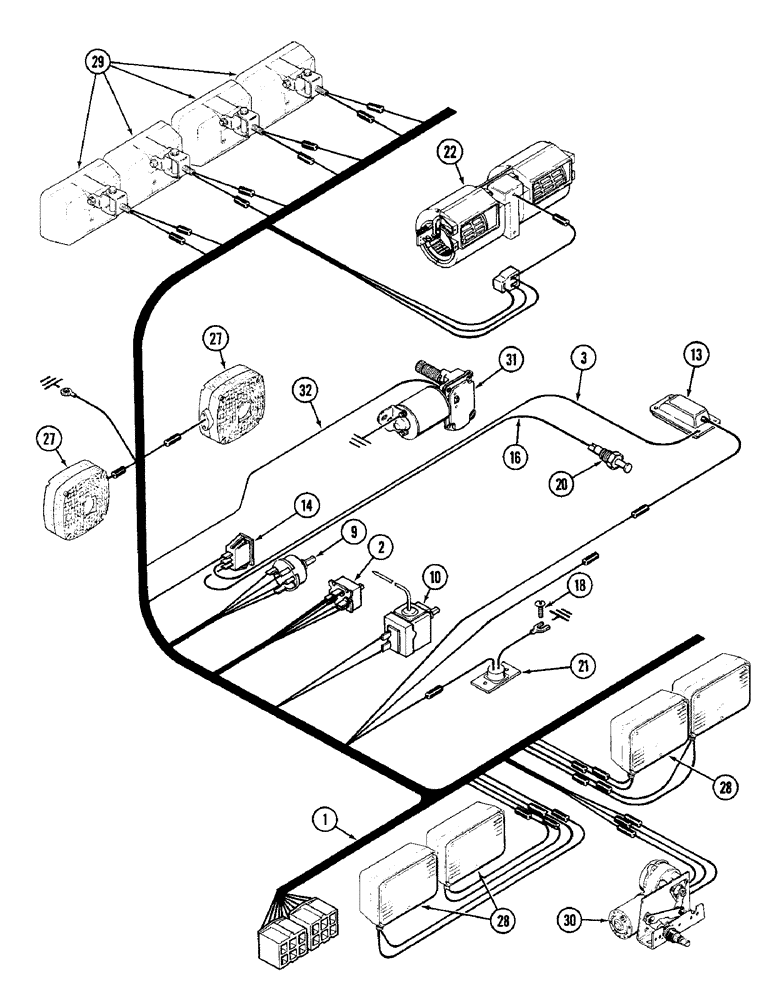 Схема запчастей Case IH 2096 - (4-068) - CAB HEADLINER WIRING (04) - ELECTRICAL SYSTEMS