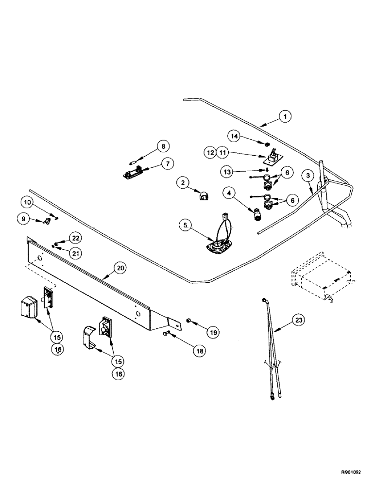 Схема запчастей Case IH MX270 - (4-026) - HARNESS, ROOF, EUROPE ONLY (04) - ELECTRICAL SYSTEMS