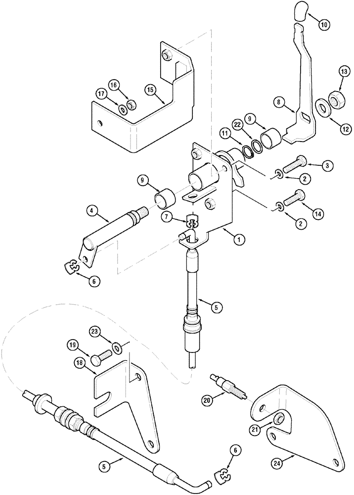 Схема запчастей Case IH MX170 - (06-16) - CREEP SPEED SHIFTER LEVER (21) - TRANSMISSION