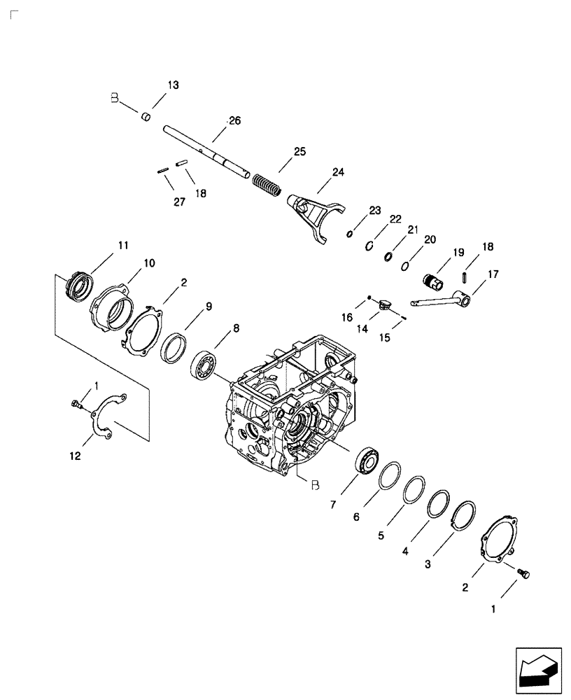 Схема запчастей Case IH FARMALL 35B - (27.106.03) - DIFF-LOCK - HST (27) - REAR AXLE SYSTEM