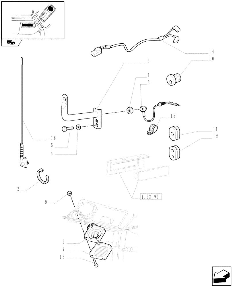 Схема запчастей Case IH FARMALL 65C - (1.92.761) - RADIO READY (VAR.330777-337777) (10) - OPERATORS PLATFORM/CAB