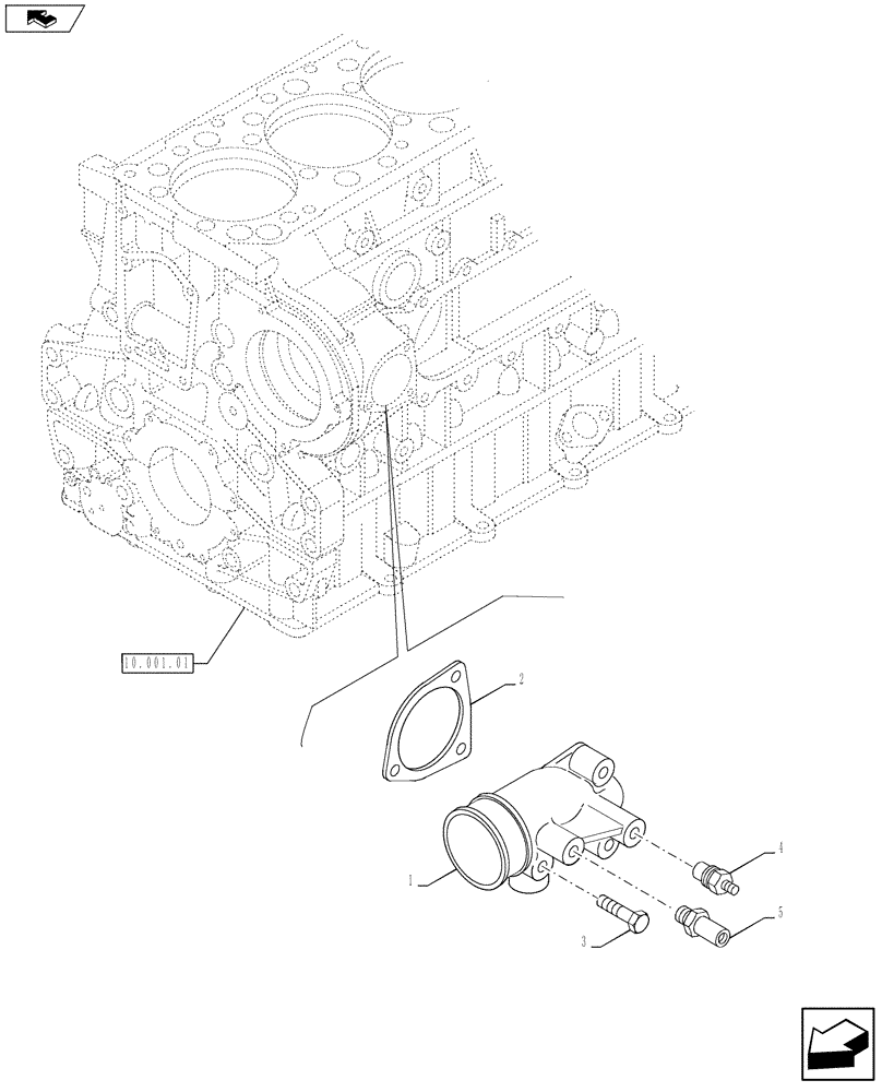 Схема запчастей Case IH F3BE0684N E915 - (10.402.03) - PIPING - ENGINE COOLING SYSTEM (504061191-504061378) (10) - ENGINE