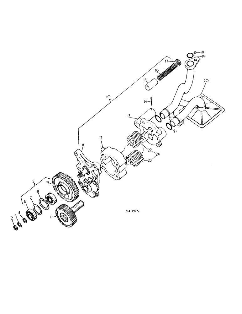 Схема запчастей Case IH 584 - (12-44) - LUBRICATING OIL PUMP Power