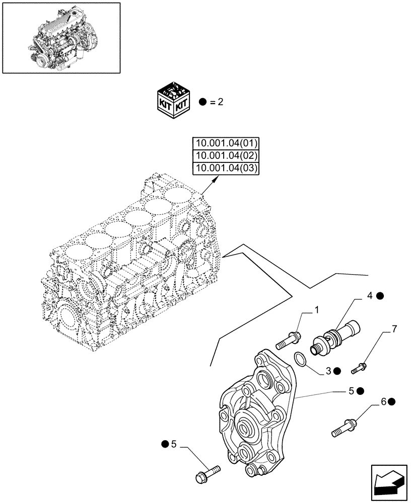 Схема запчастей Case IH 7120 - (10.304.01) - PUMP, ENGINE OIL - 7120/7120(LA) (10) - ENGINE