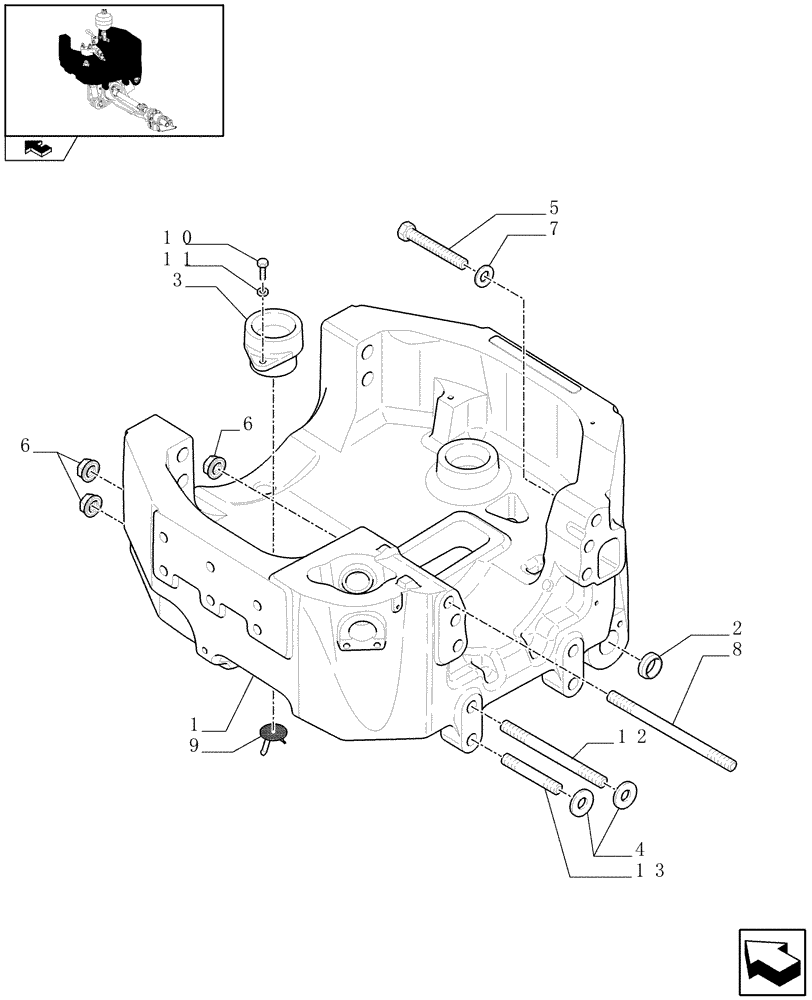 Схема запчастей Case IH PUMA 180 - (1.21.1/03) - (VAR.212-463) FRONT AXLE WITH ACTIVE SUSPENSIONS - SUPPORT (03) - TRANSMISSION