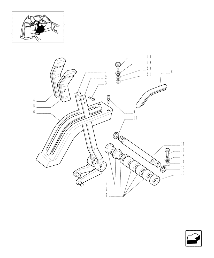 Схема запчастей Case IH JX70U - (1.82.2[01]) - LIFT EXTERNAL CONTROLS - LEVERS & SUPPORT (L/CAB) (07) - HYDRAULIC SYSTEM