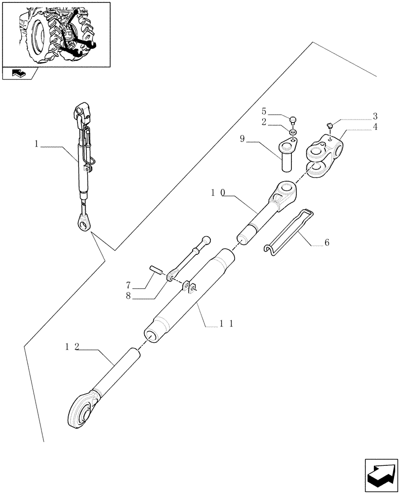 Схема запчастей Case IH PUMA 225 - (1.89.6/01A) - IMPLEMENT CARRIER WITH TELESCOPIC LINK ENDS (09) - IMPLEMENT LIFT