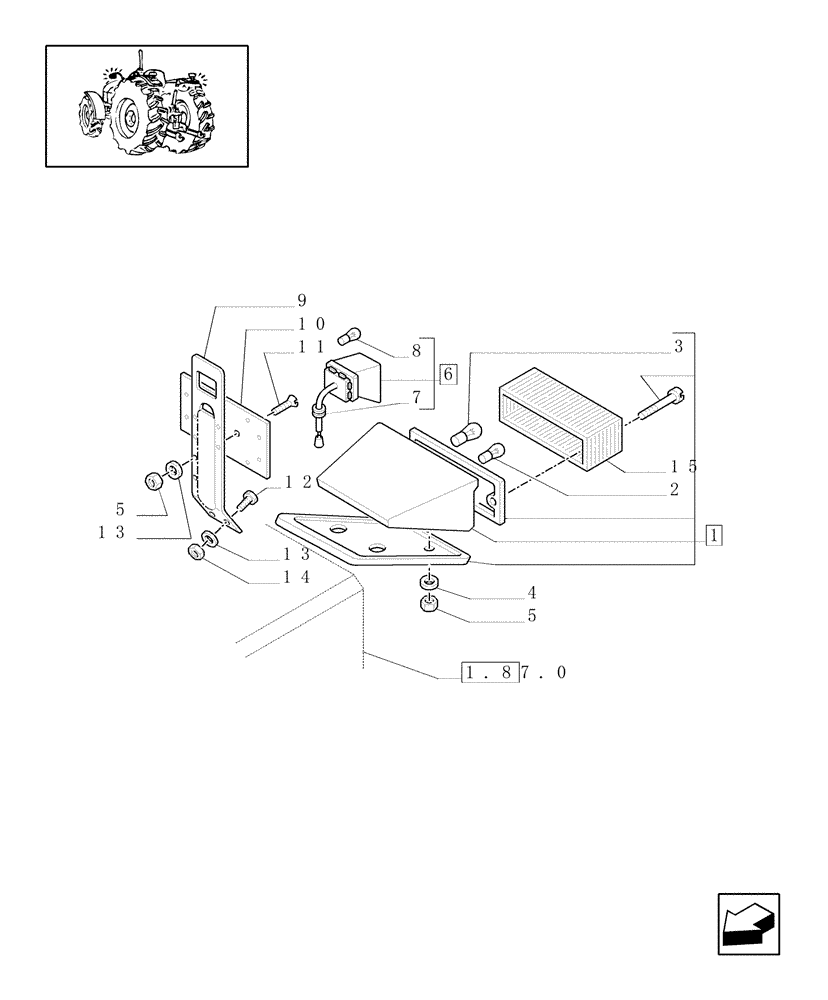 Схема запчастей Case IH JX70U - (1.75.6[03]) - LIGHTING COMPONENTS - (L/CAB) (06) - ELECTRICAL SYSTEMS