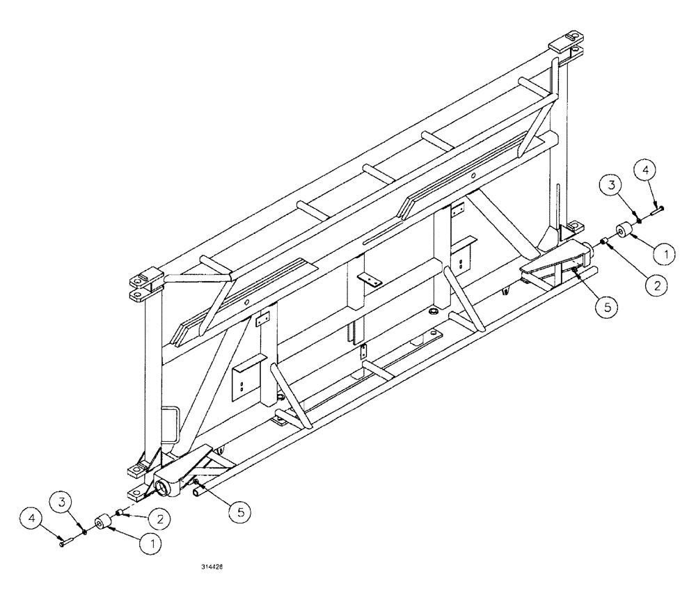 Схема запчастей Case IH SPX3185 - (08-018) - BOOMS - BUMPER GROUP, CENTER SECTION (09) - BOOMS