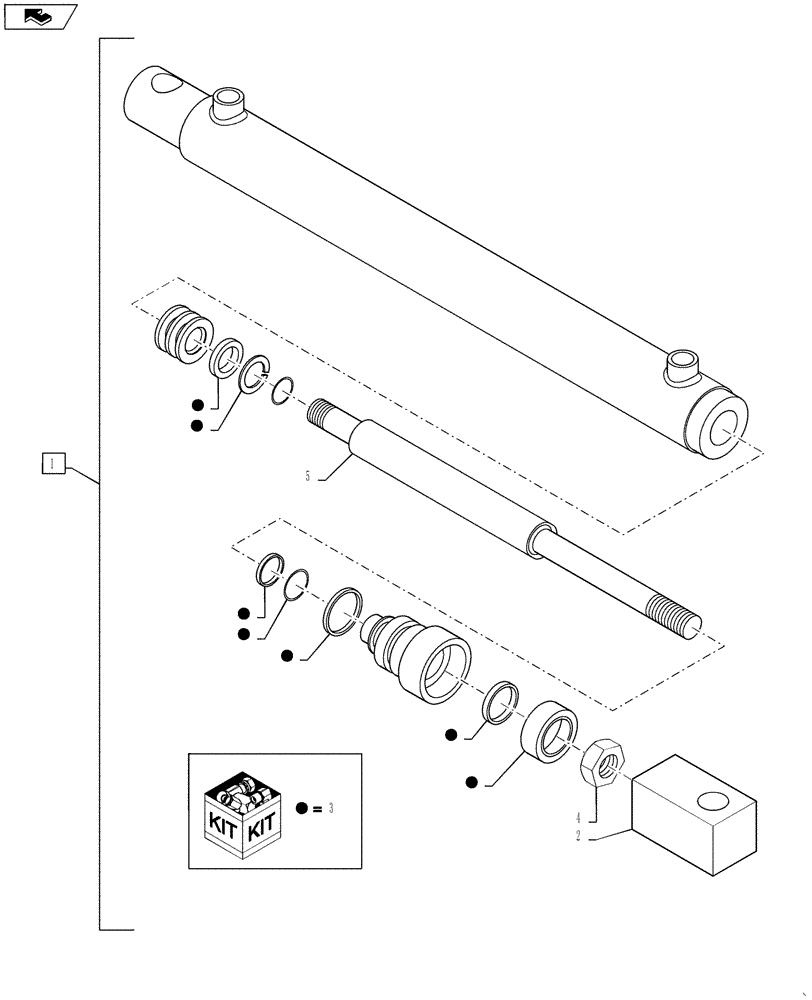 Схема запчастей Case IH 3230 - (35.900.17) - FOLD CYLINDER, OUTER BOOM (35) - HYDRAULIC SYSTEMS