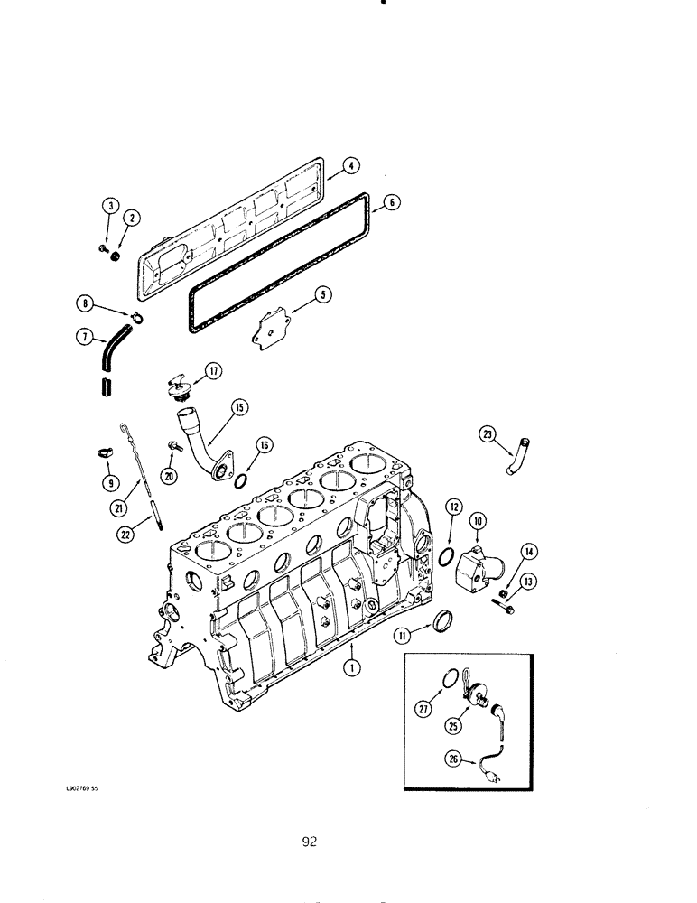 Схема запчастей Case IH 6590T - (092) - ENGINE ASSEMBLY, 6-590, 6T-590 AND 6TA-590 ENGINE 