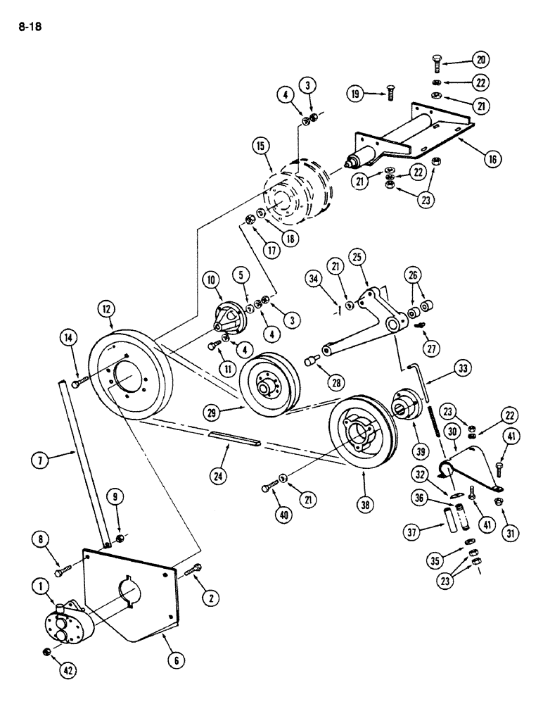 Схема запчастей Case IH 1620 - (8-018) - HEADER LIFT PUMP MOUNTING (07) - HYDRAULICS