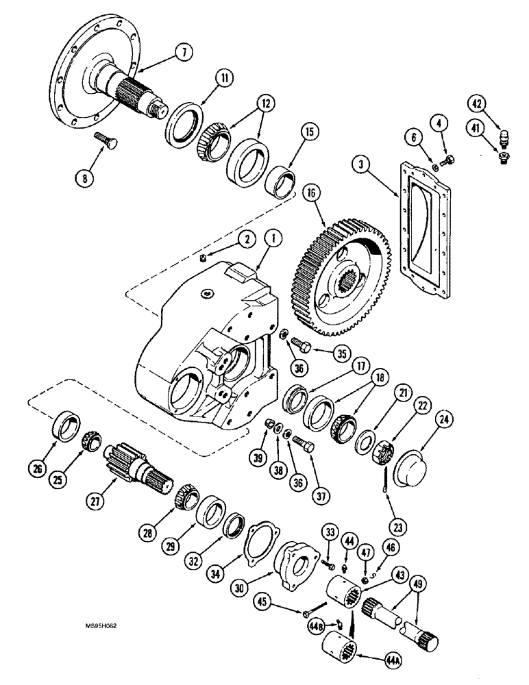 Схема запчастей Case IH 1644 - (6-43A) - FINAL DRIVE, P.I.N. JJC0098060 AND AFTER (03) - POWER TRAIN