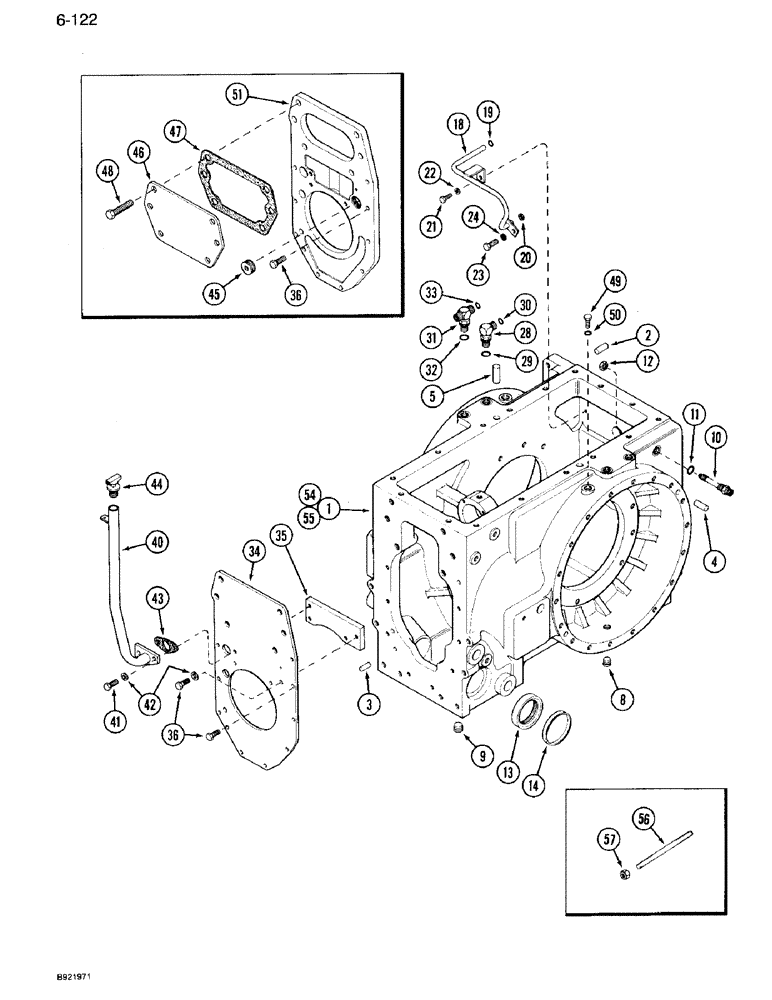 Схема запчастей Case IH 7120 - (6-122) - REAR AXLE HOUSING, PRIOR TO TRANS S/N AJB0014372 & MODELS W/O 3-POINT HITCH PRIOR TO S/N JJA0025651 (06) - POWER TRAIN