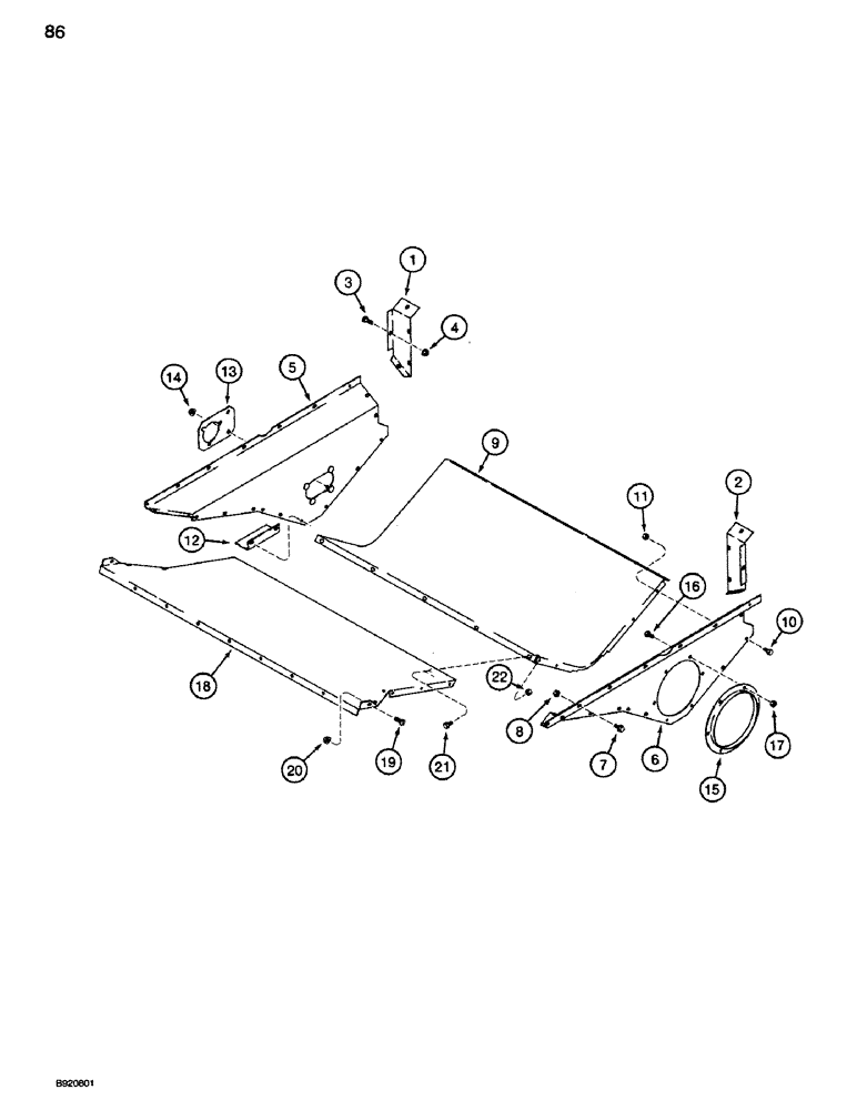 Схема запчастей Case IH 1660 - (086) - GRAIN AUGER TROUGH, EXTENDED LENGTH CLEANING SYSTEM (74) - CLEANING