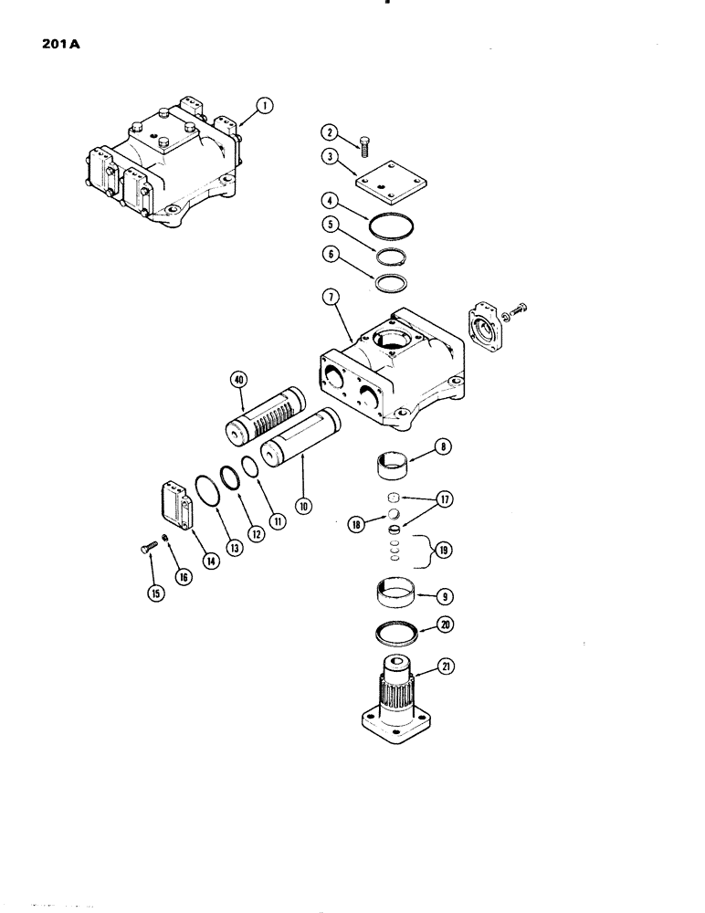 Схема запчастей Case IH 1070 - (0202) - A66716 STEERING ACTUATOR, WITH ADJUSTABLE FRONT AXLE, 1ST USED TRACTOR SERIAL NUMBER 8757256 (05) - STEERING