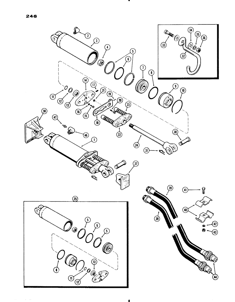 Схема запчастей Case IH 730 SERIES - (246) - 4" X 8" REMOTE HYDRAULIC CYLINDER, WITH MECHANICAL LIMIT STOP (08) - HYDRAULICS