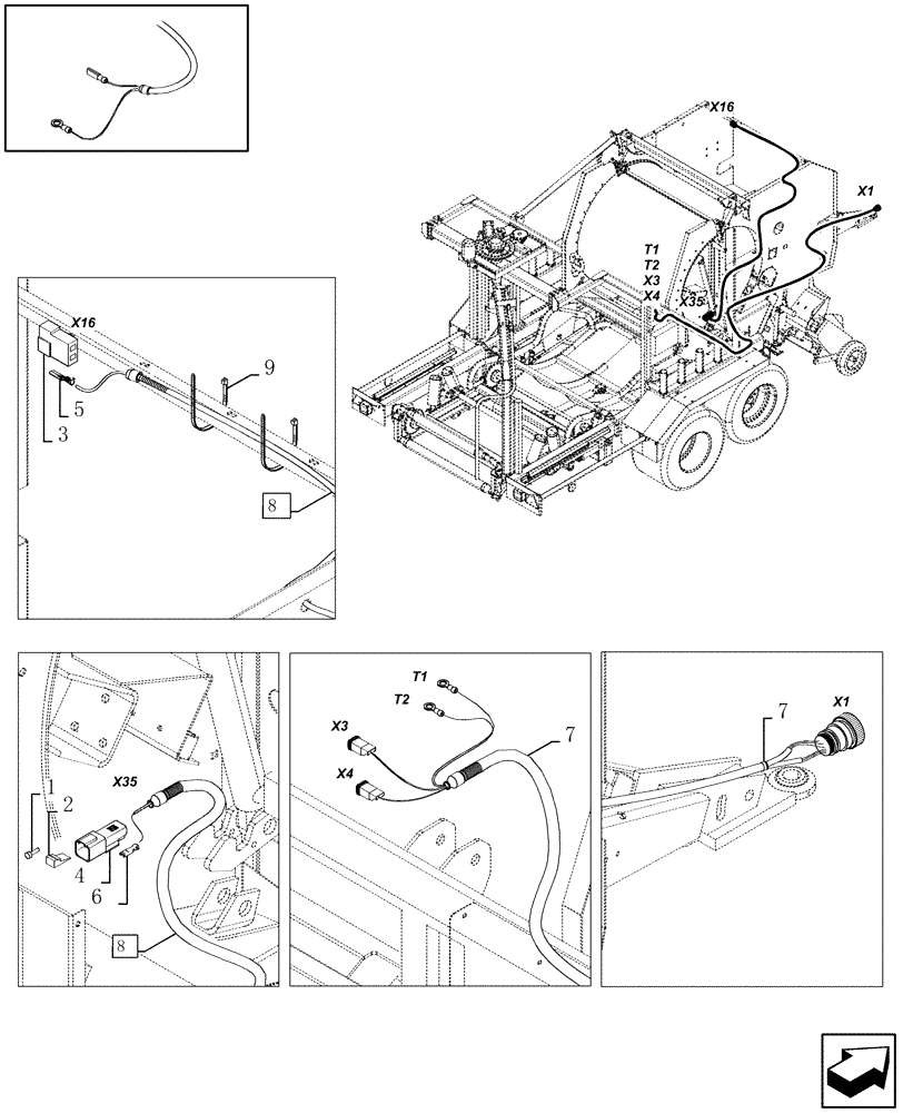 Схема запчастей Case IH RBX341 - (06.23[01]) - MAIN CONNECTION (06) - ELECTRICAL SYSTEMS