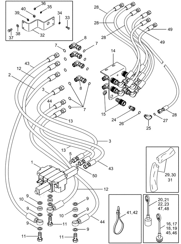 Схема запчастей Case IH LX156 - (08-04) - HYDRAULICS - 3 FUNCTION STANDARD QUICK COUPLER (08) - HYDRAULICS