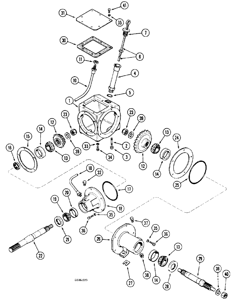 Схема запчастей Case IH 1660 - (9A-18) - FEEDER DRIVER FORWARD GEAR HOUSING (13) - FEEDER