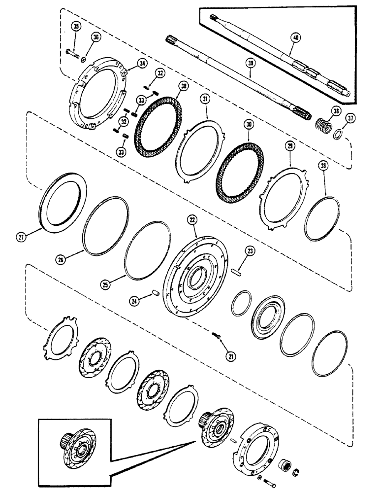 Схема запчастей Case IH 2670 - (212) - CLUTCH, (C-1) AND (C-4) CLUTCHES, USED BEFORE TRANSMISSION SERIAL NUMBER 10053441 (CONT) (06) - POWER TRAIN