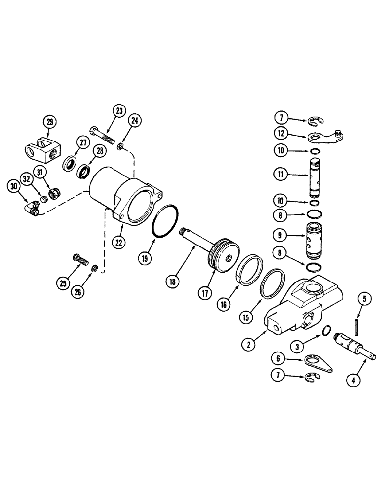 Схема запчастей Case IH 4694 - (9-420) - SEAT, AIR/OIL SUSPENSION, CYLINDER ASSEMBLY, PRIOR TO P.I.N. 8866221 (09) - CHASSIS/ATTACHMENTS