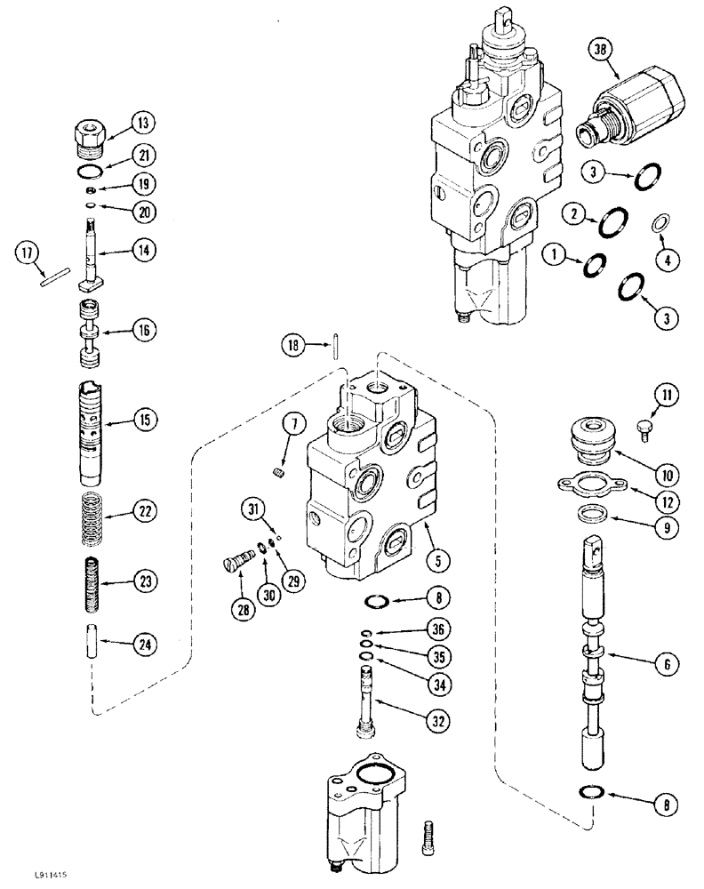 Схема запчастей Case IH 9380 QUADTRAC - (8-060) - PRIORITY REMOTE HYDRAULIC VALVE KIT, WITH LOAD CHECK (08) - HYDRAULICS