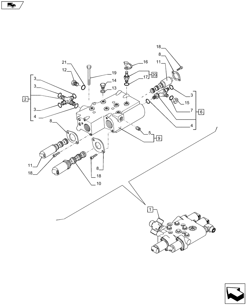 Схема запчастей Case IH PUMA 230 - (31.104.02[02]) - PTO, CLUTCH - VALVE - BREAKDOWN (31) - IMPLEMENT POWER TAKE OFF