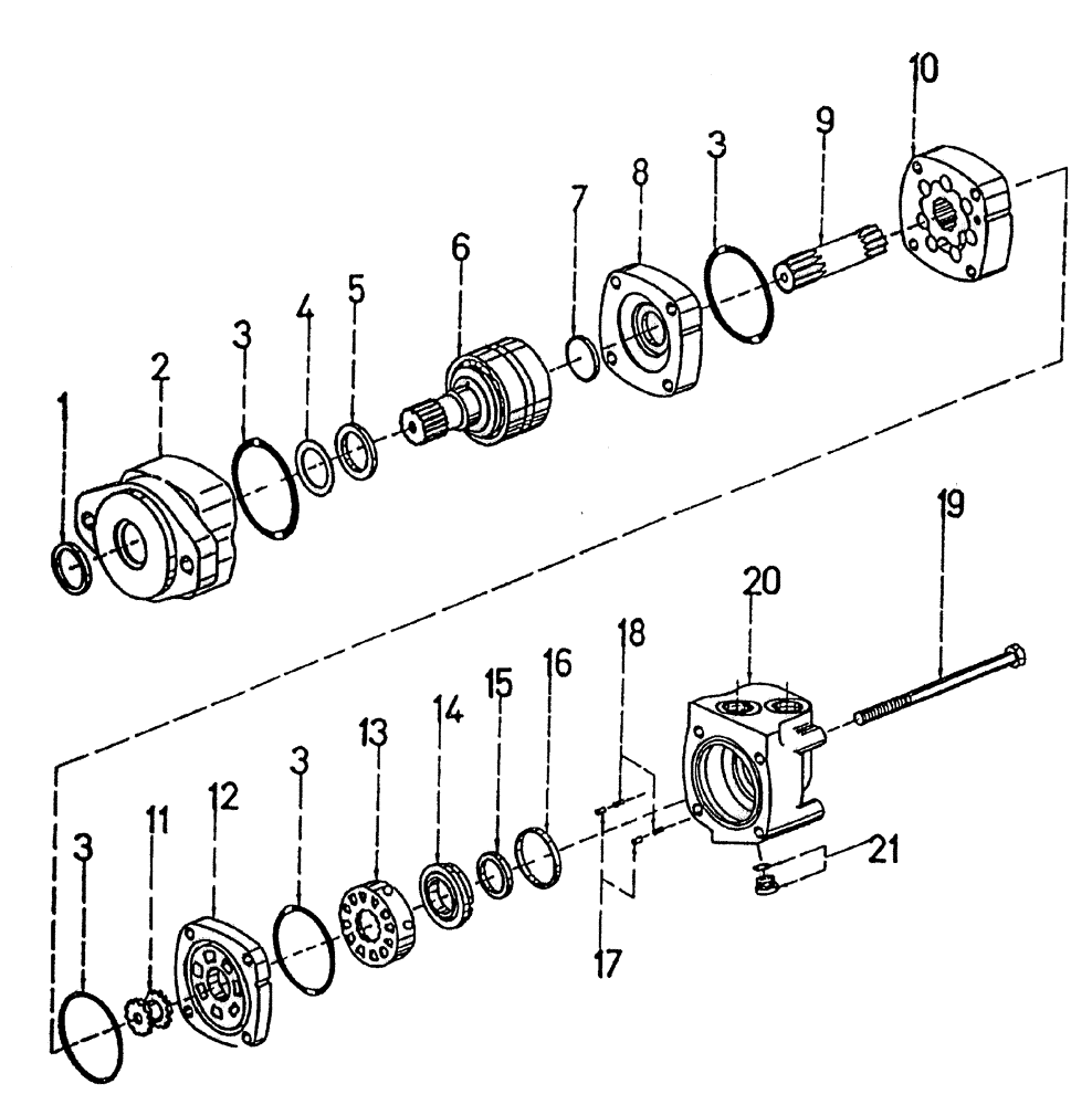 Схема запчастей Case IH 7700 - (B02[07A]) - HYDRAULIC MOTOR 2000 CHAR-LYNN: 30 CU. IN. Hydraulic Components & Circuits