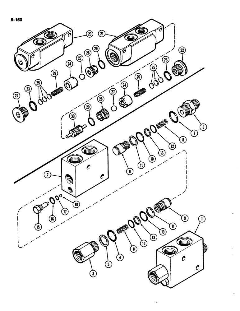 Схема запчастей Case IH 4490 - (5-150) - REAR STEER CHECK VALVE (05) - STEERING