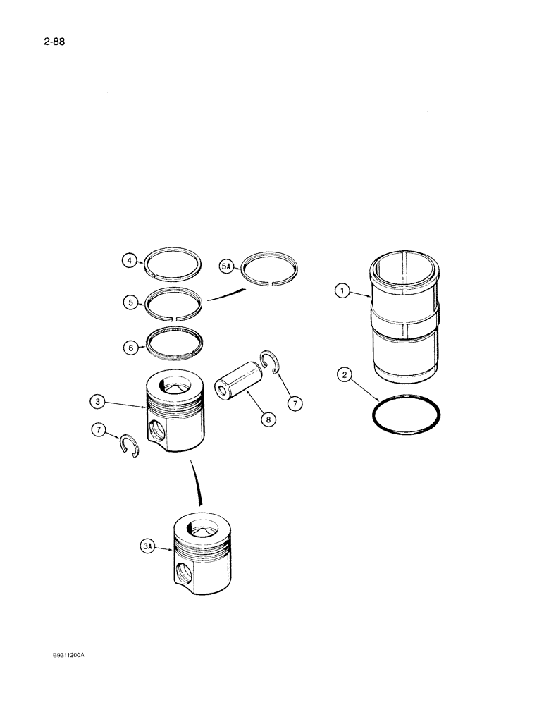 Схема запчастей Case IH 7130 - (2-088) - PISTONS, 6T-830 ENGINE (02) - ENGINE